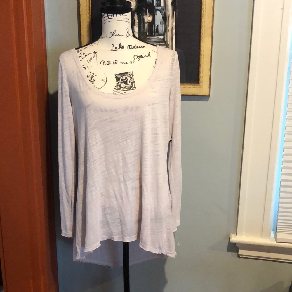 Heather Pale Purple Scoopneck Long-Sleeved Top